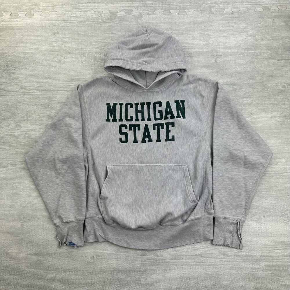 Vintage 90s‎ Michigan State Champion Reverse Weave Sweatshirt Size Medium Hoodie